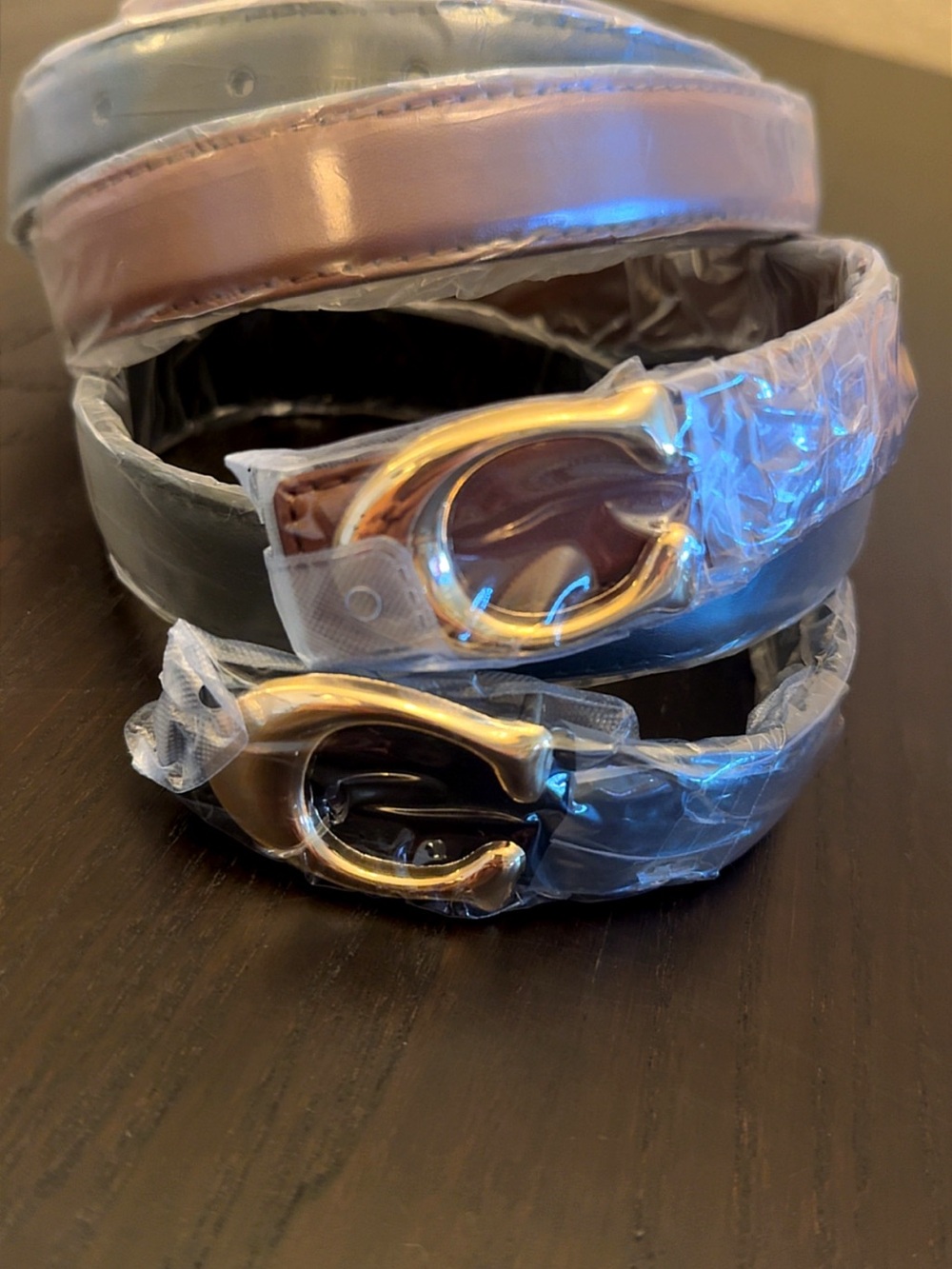 Classic Beltw with Gold-Tone Buckle — Black & Brown Set